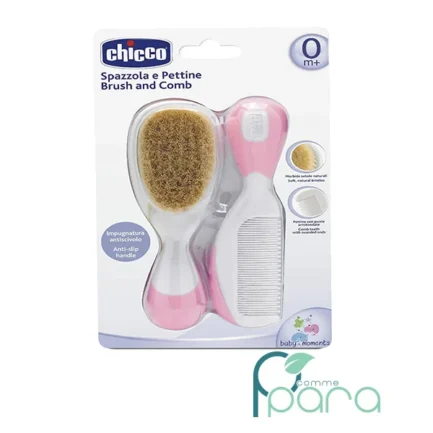 pcommepara-CHICCO-Brosse-Et-Peigne-Rose.