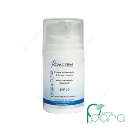pcommepara-Hydra-Clear-Creme-Hydratante-Eclaircissante-SPF-30-–-RIVADERM-aux-Huiles-Essentielles