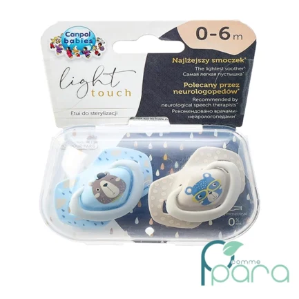 pcommepara-CANPOL-2-Sucettes-Universelle-0-6M-Bonjour-Paris-Bleu