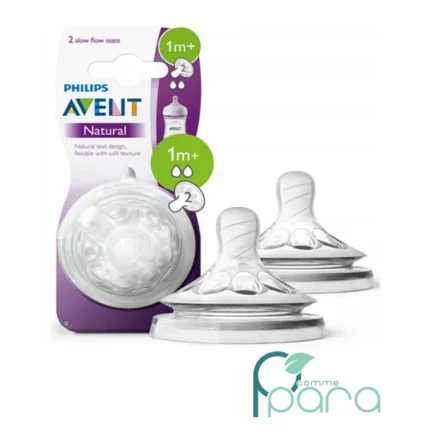 pcommepara-AVENT-Tetine-Natural-Debit-Lent-2Trous-2-Pcs-1M-SCF042-27