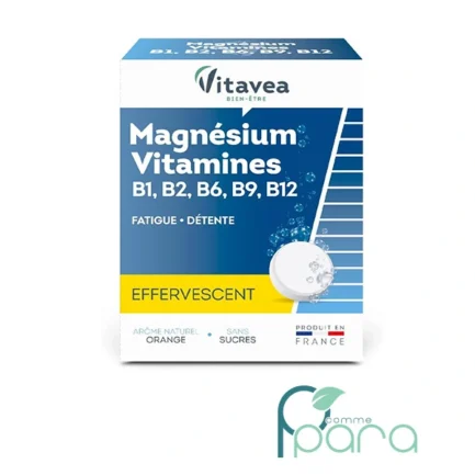 pcommepara-VITAVEA-BIEN-ETRE-Magnesium-Vitamines-B1.-B2.-B6.-B9.24 Comprimés Effervescents