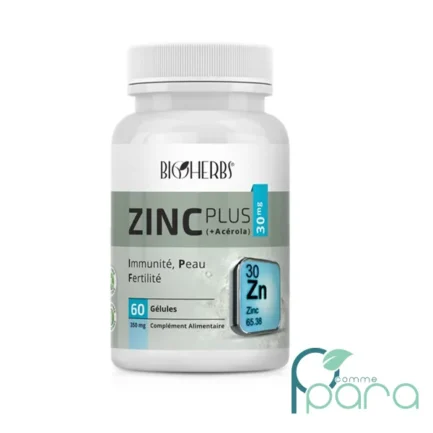 pcommepara-BIOHERBS-Zinc-Plus-30Mg-60-Gelules