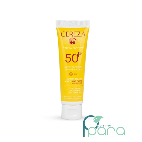 pcommepara CEREZA Protect Crème Solaire SPF50 anti age anti taches ,50ml pcommepara-CEREZA-Protect-Creme-Solaire-SPF50-anti-age-anti-taches-50ml.