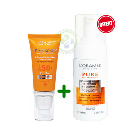 pack-loramel-hyaluro-sun-soin-solaire-jeunesse-invisible-matifiant-l-oramel-pure-mousse-offerte-PCOMMEPARA