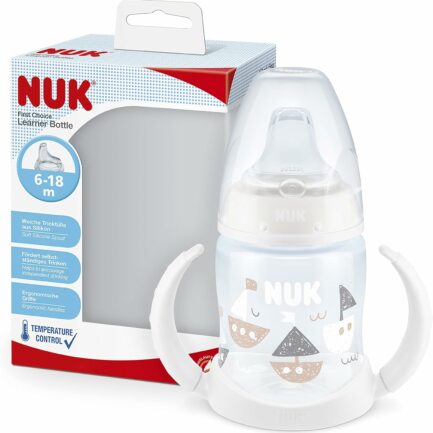 NUK First Choice Learner Cup Sippy Cup | 6-18 mois | Bec verseur en silicone anti-fuite | Évent anti-colique | Sans BPA | 150 ml pcommepara