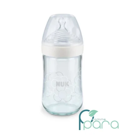 pcommepara-NUK-Biberon-en-Verre-Nature-Sense-Blanc-240-ml.