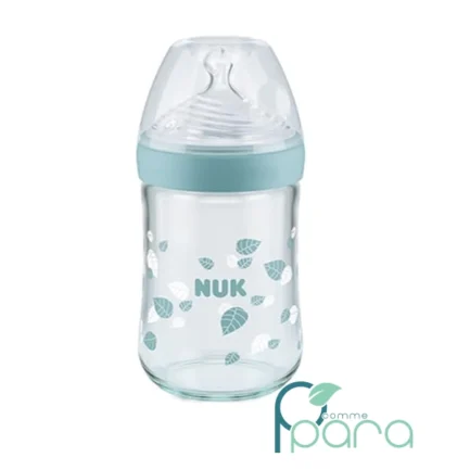 pcommepara-NUK-Biberon-en-Verre-Nature-Sense-Bleu-240-ml.