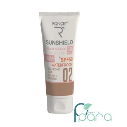 pcommepara-RONCEY-SunShield-BB-02-Peaux-Seches-SPF50-50-ml-–-Creme-Solaire-Teintee-Hydratante-Unifiante.