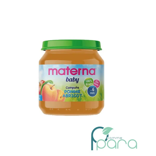 MATERNA Baby Compote Pomme Abricot,130Gr pcommepara MATERNA-Baby-Compote-Pomme-Abricot130Gr-pcommepara