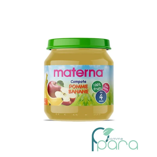 pcommepara MATERNA Baby Compote Pomme Banane,130Gr pcommepara-MATERNA-Baby-Compote-Pomme-Banane130Gr