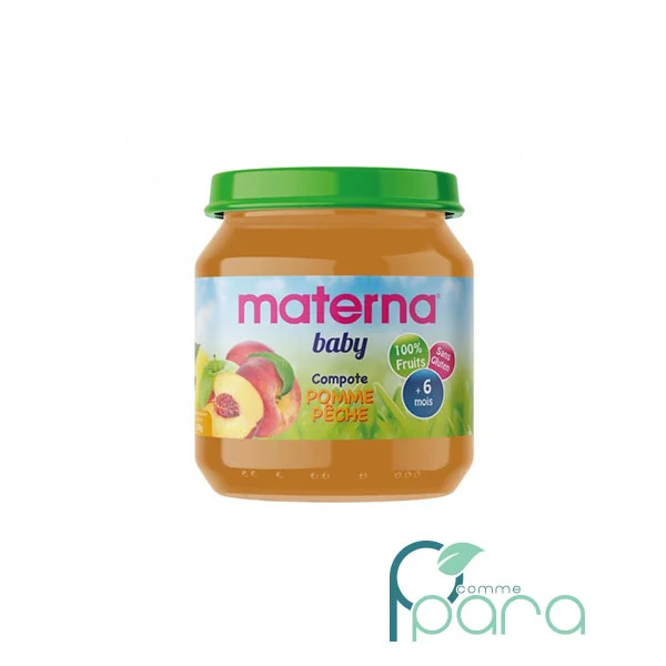 pcommepara MATERNA Baby Compote Pomme Pêche,130 Gr pcommepara-MATERNA-Baby-Compote-Pomme-Peche130-Gr.