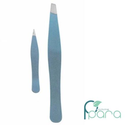 pcommepara-TITANIA-Set-De-2-Pinces-a-Epiler-Inox-Bleu