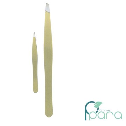 pcommepara-TITANIA-Set-De-2-Pinces-a-Epiler-Inox-Gold