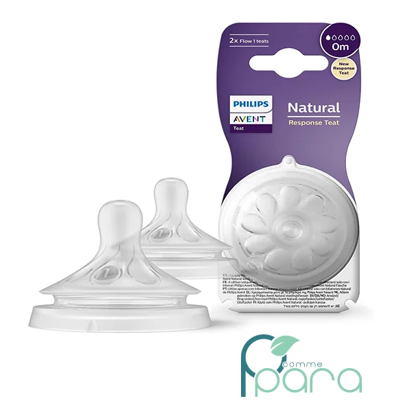 AVENT Tétine Natural Débit 1 0M 2Pcs SCY961/02
