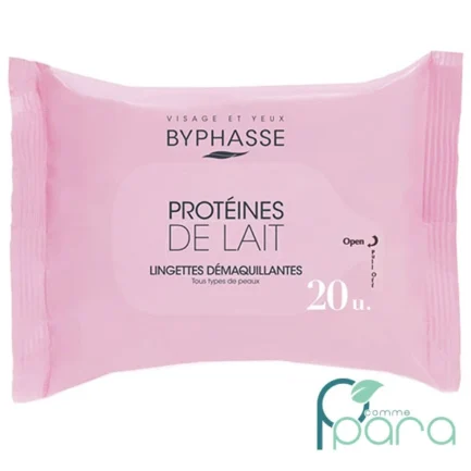 pcommepara-Lingettes-Demaquillantes-BYPHASSE-aux-Proteines-de-Lait-–-20-Lingettes-Douces-et-Nourrissantes.