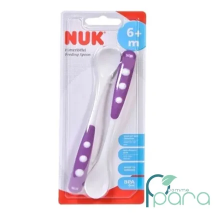 pcommepara-NUK-2-Cuilleres-Silicone-6-Mois-Mauve