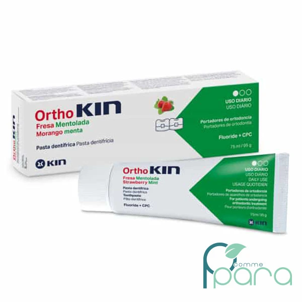 pcommepara Ortho KIN Dentifrice Fraise Mentholée 75 ml pcommepara-Ortho-KIN-Dentifrice-Fraise-Mentholee-75-ml.