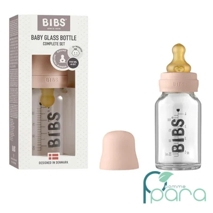 pcommepara-BIBS-Biberon-En-Verre-Anti-Colique-Blush110ml