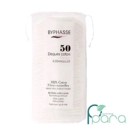 pcommepara-BYPHASSE-Disques-Demaquillants-Ovales-x50-–-100-Coton-Doux-Resistants