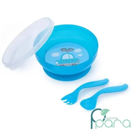pcommepara-CANPOL-Set-Eating-Bol-Cuillere-Et-Couvercles-350ml-9-mois