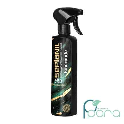 SEPTANIL Émeraude 500 ml : désodorisant puissant au parfum frais et élégant. Neutralise les odeurs et laisse un air pur et raffiné.