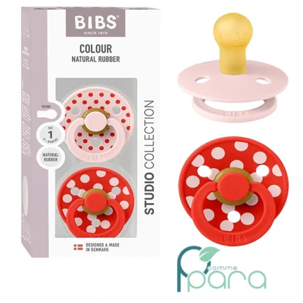 pcommepara-BIBS-2-Sucettes-Natural-Rubber-T1-Rose-Rouge