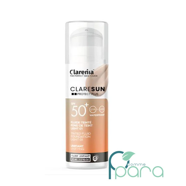 pcommepara CLARENIA ClareSun Fluide Teinté 01 Light SPF50,50ml pcommepara-CLARENIA-ClareSun-Fluide-Teinte-01-Light-SPF5050ml.