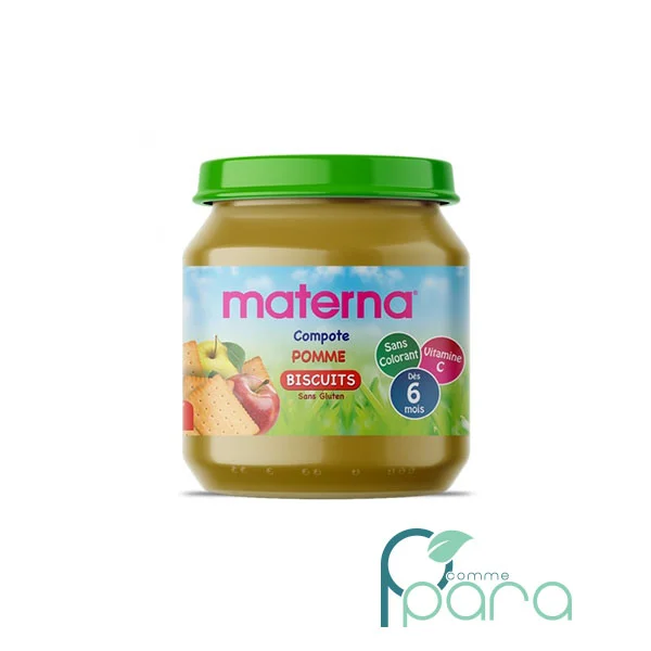 pcommepara MATERNA Baby Compote Pomme Biscuit,130Gr pcommepara-MATERNA-Baby-Compote-Pomme-Biscuit130Gr.