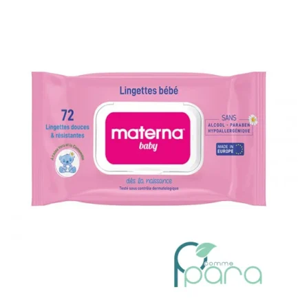 pcommepara-MATERNA-Baby-Lingettes-Rose-72-Pieces.
