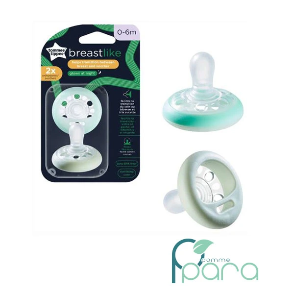 pcommepara-TOMMEE-TIPPEE-2-Sucettes-Breast-Like-Night-0-6-Mois pcommepara-TOMMEE-TIPPEE-2-Sucettes-Breast-Like-Night-0-6-Mois