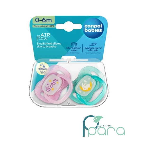 pcommepara CANPOL Sucette Symétrique NightGlow 0-6m Rose 34-942 pcommepara-CANPOL-Sucette-Symetrique-NightGlow-0-6m-Rose-34-942.