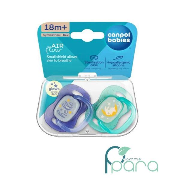 pcommepara CANPOL Sucette Symétrique NightGlow 6 -18m Blue pcommepara-CANPOL-Sucette-Symetrique-NightGlow-6-18m-Blue