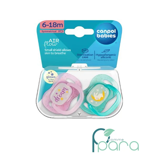 pcommepara CANPOL Sucette Symétrique NightGlow 6-18m Rose pcommepara-CANPOL-Sucette-Symetrique-NightGlow-6-18m-Rose.