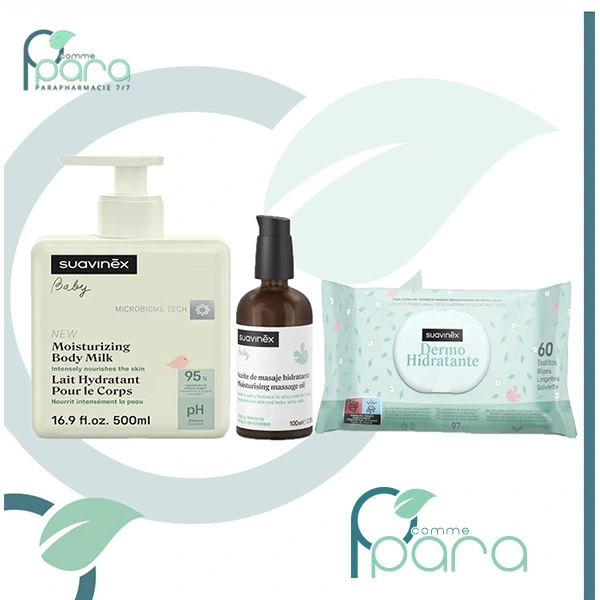 pcommepara-SUAVINEX-Pack-Lait-Hydratant-Huile-Lingette pcommepara-SUAVINEX-Pack-Lait-Hydratant-Huile-Lingette.