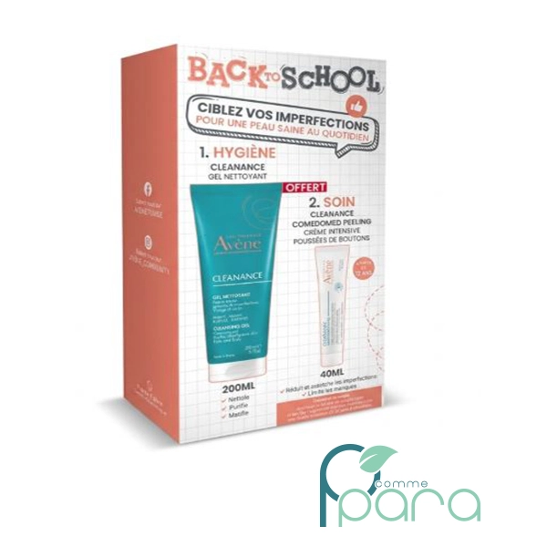 pcommepara-AVENE-Back-To-School-2-AVENE-Cleanance-Comedomed-Peeling-Crème_40ml-Gel-Nettoyant-Offert pcommepara-AVENE-Back-To-School-2-AVENE-Cleanance-Comedomed-Peeling-Creme_40ml-Gel-Nettoyant-Offert